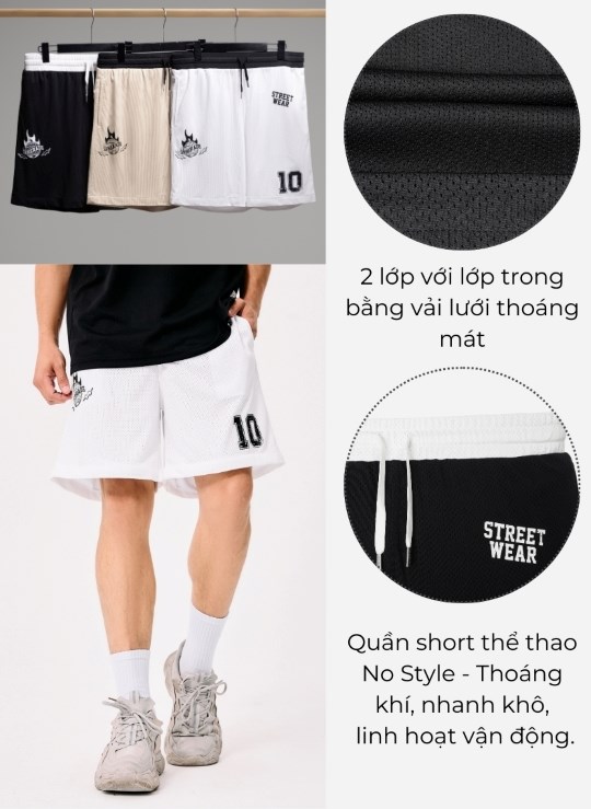 Quần Short 5 Inch Dáng Rộng No Style M158 Vol 24