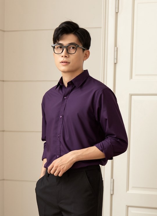 Áo Sơ Mi Cổ Bẻ Tay Dài Sợi Tự Nhiên Ít Nhăn Trơn Dáng Vừa Đơn Giản Gu Tối Giản M11 Vol 23